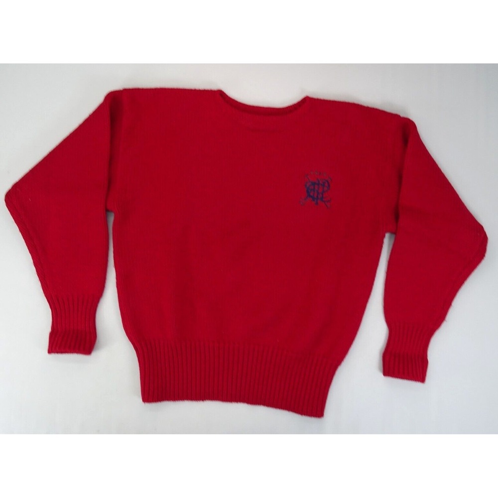 Vintage Polo Ralph‎ Lauren Scribble RLPC Mens Sz L Wool Sweater Size Heavyweight